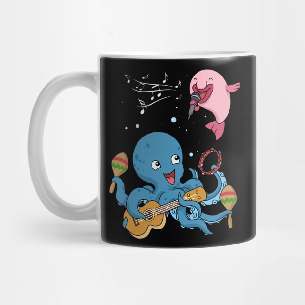 Octopus Music Shirt For Kids Blobfish Gift Funny Bass Guitar by PomegranatePower